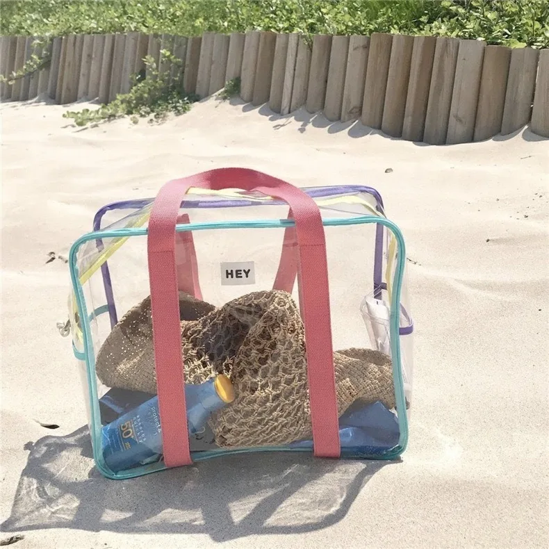 INS turismo borsa a tracolla di grande capacità borsa colorata per la gelatina da spiaggia per le vacanze borsa impermeabile borsa trasparente borsa