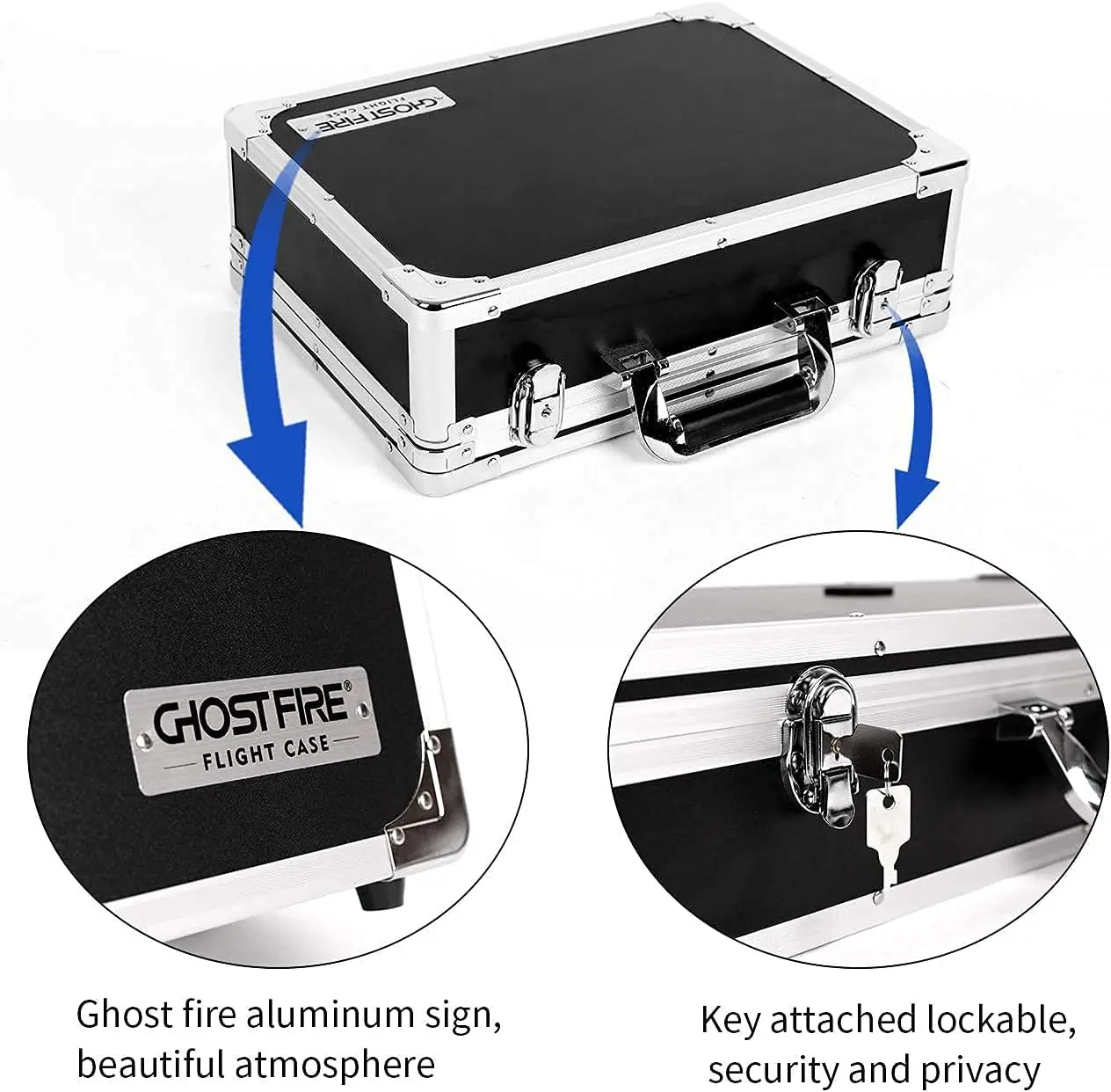 Ghost Fire Guitar Multi Effect Pedal Case with Pedal Mounting Tape Fastener Sturdy Locking Aluminum T series