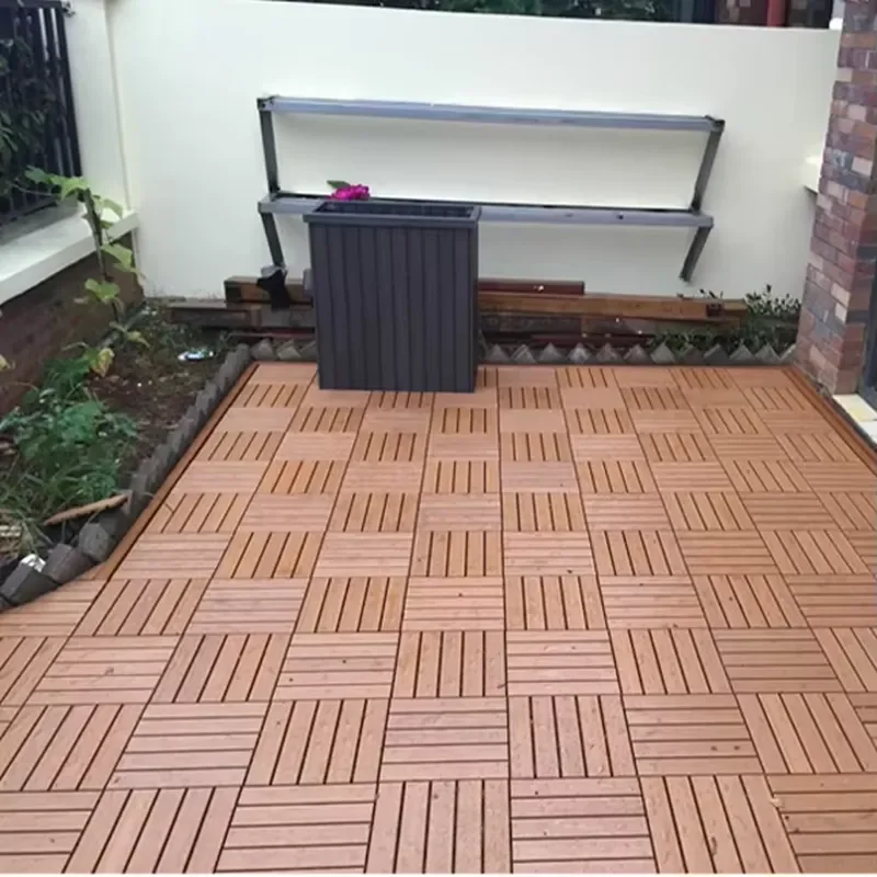 High Quality Modern WPC Deck Tiles DIY Composite Decking for Kitchen Outdoor Use Waterproof Anti-slip Wood Plastic Composite