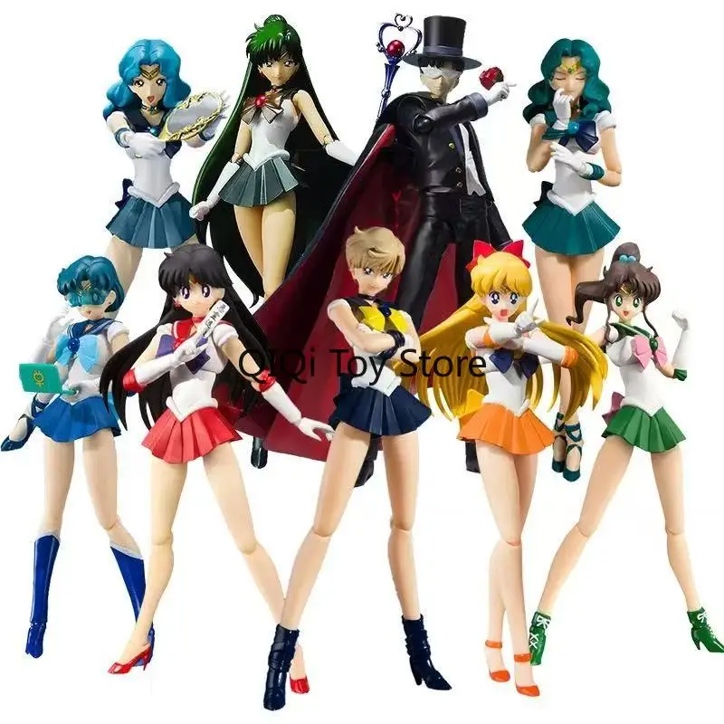 In Stock Bandai SHF Sailor Moon Gold Wood  Water  Fire Earth  Sea  King Neptune Sailor, Moon, Field Guard, Can Do It