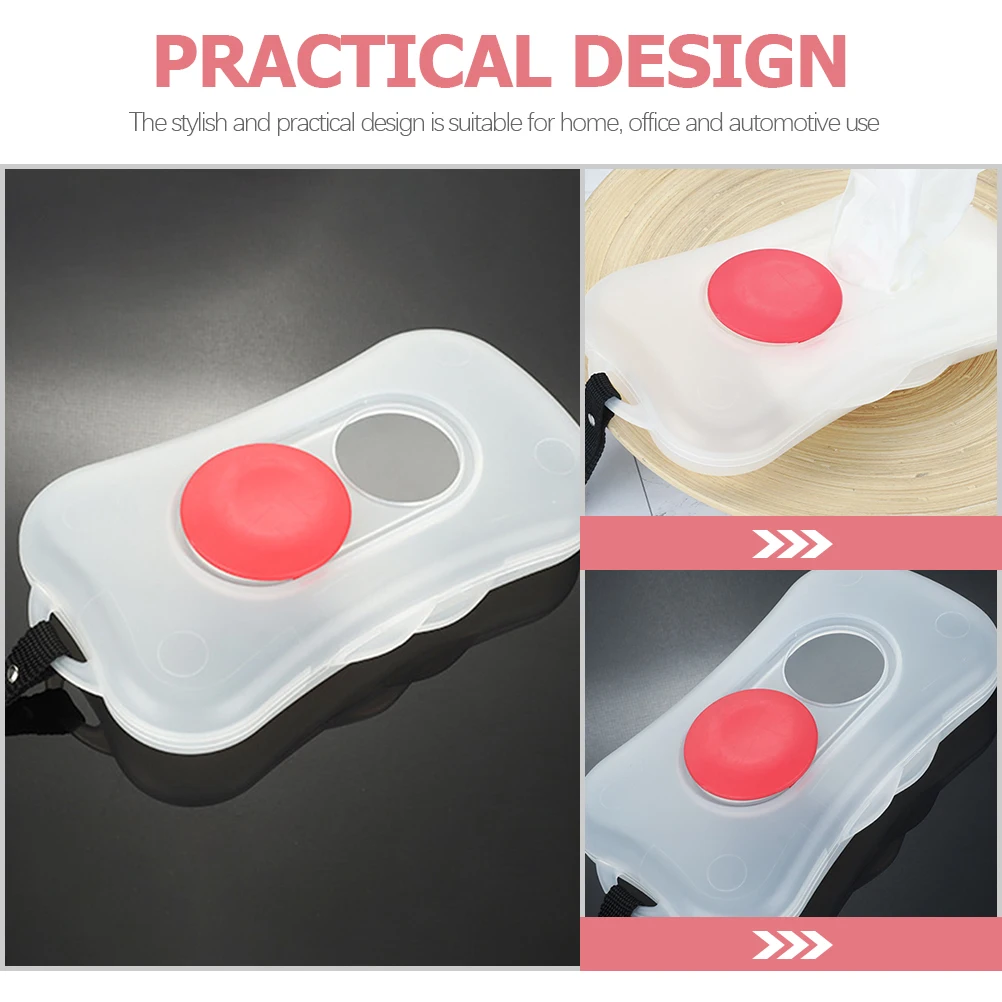 

Portable Wet Tissue Box Reusable Wipes Dispenser Container Car Organizer Abs Holder