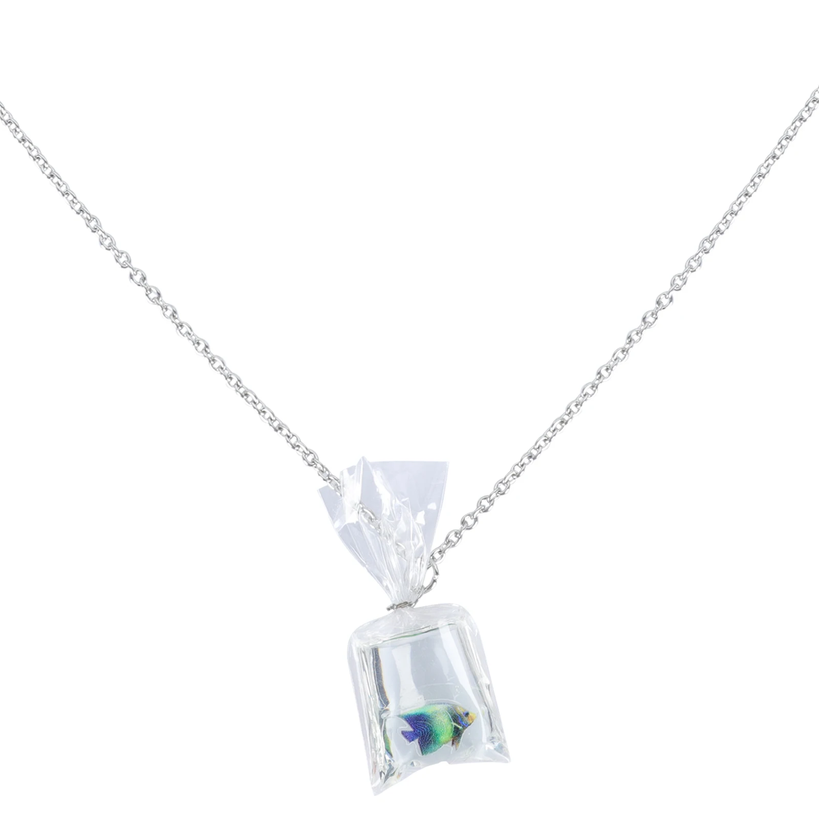

Goldfish Jewelry Tropical Neck Pendant Water Bag Necklace Beach Letter Resin Charm Woman