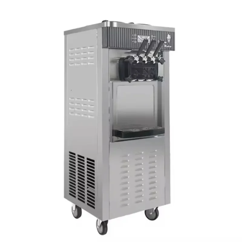 Ice cream machine, commercial stand vertical three-color automatic cone machine, ice cream machine sundae soft ice cream
