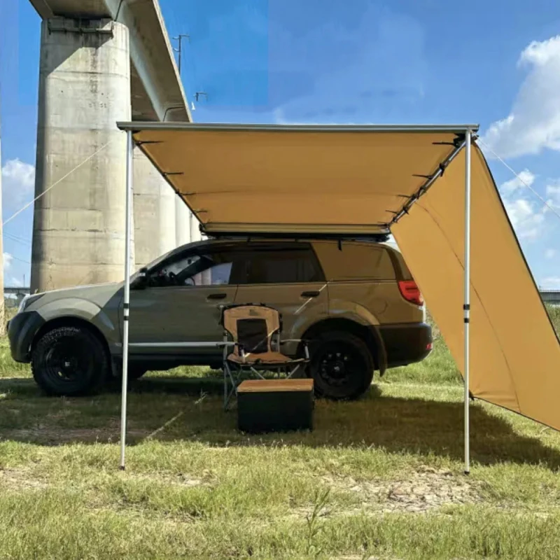 

Car Side Roof Top Tent Aluminum Summer Camping Black Ox Cloth Canopy Portable Sunshade Outdoor SUV Off-Road Waterproof