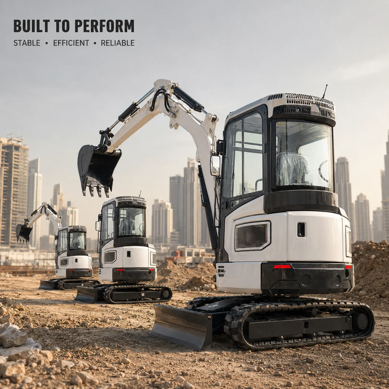 3.5 Ton Crawler Excavator 35E Compact Digging Machine with Front Dozer Blade for Sale