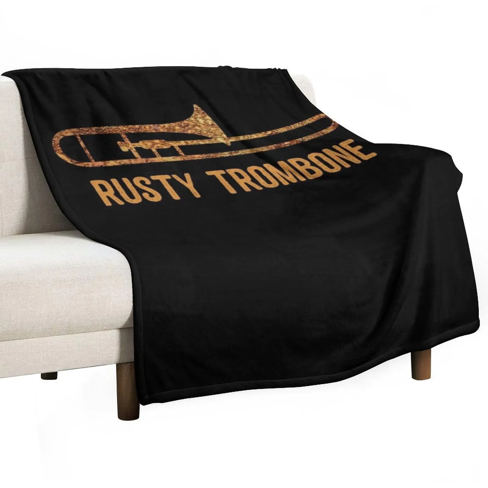 Rusty Trombone Throw Blanket Beach Quilt Decorative Beds Plaid Blankets