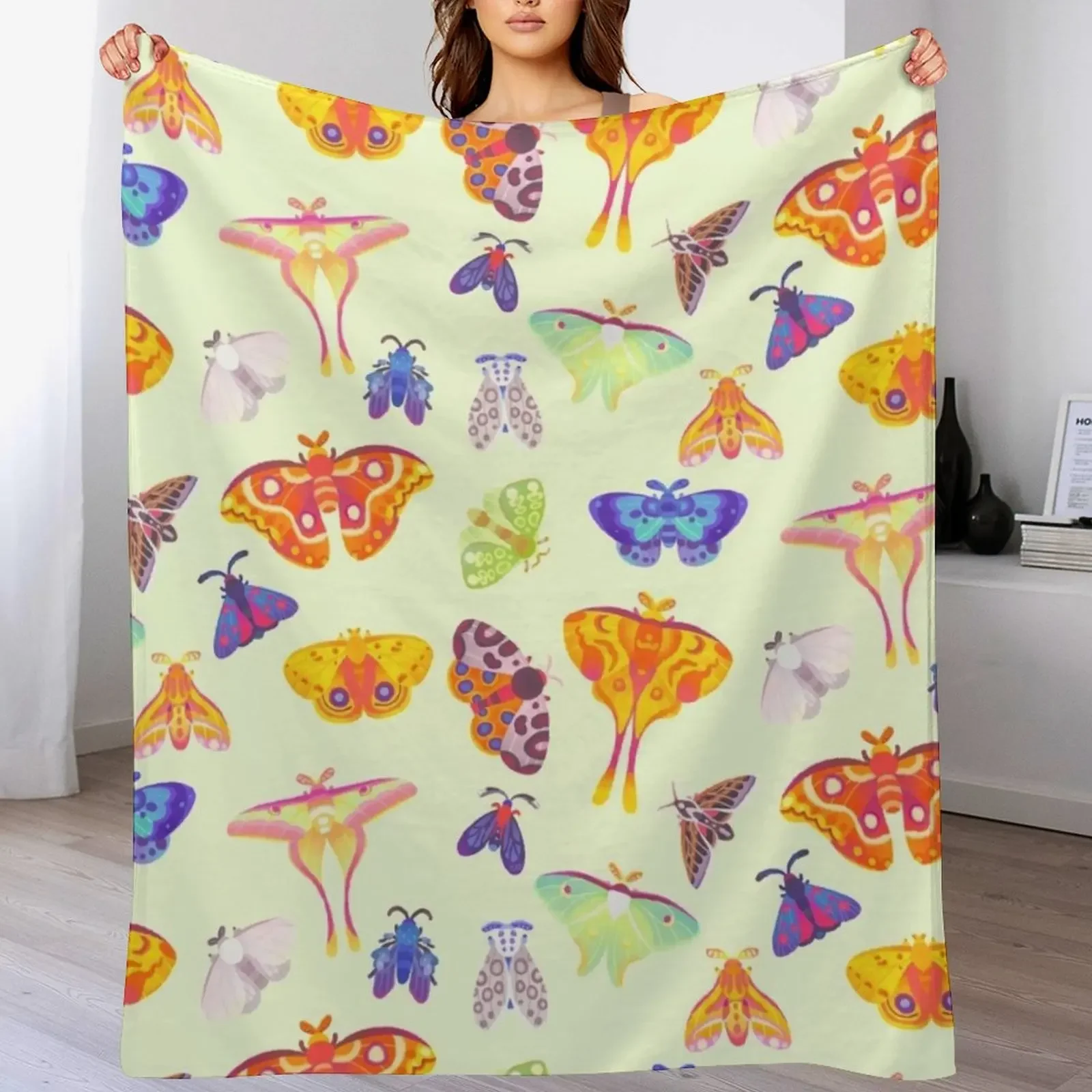 

Moth - pastel Throw Blanket Giant Sofa Luxury Throw Luxury Thicken Tourist Blankets