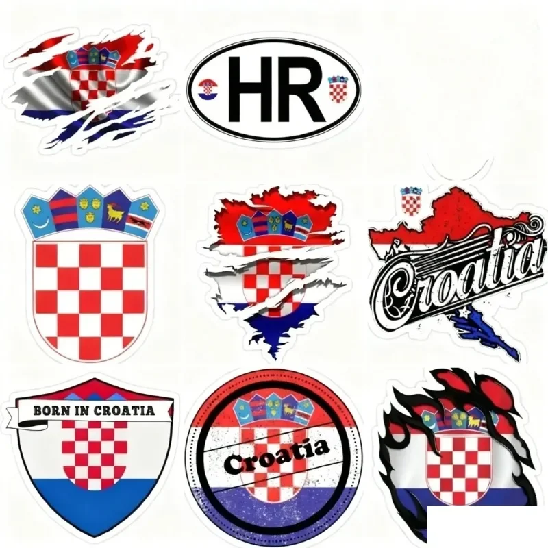 Croácia bandeira mapa emblema adesivos motocicleta campista parede bicicleta carro caminhão mesa quarto capacete de corrida fora de estrada pvc decalq