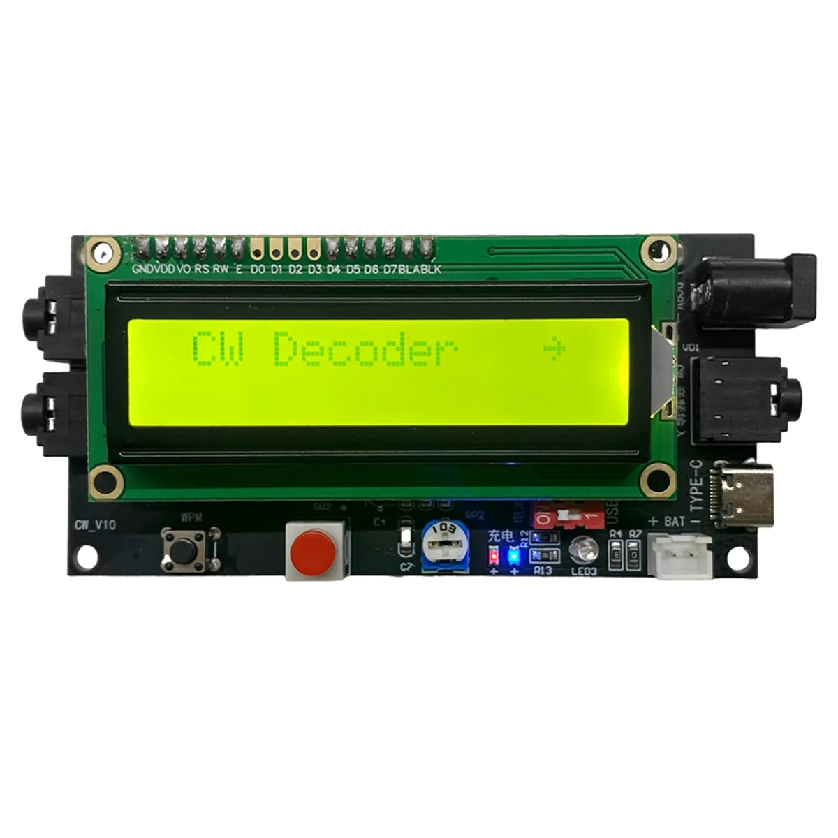 DC 5-12V 500mA Radio Morse Code Decoder Cw Decoder Morse Code Reader Morse Code Translator Ham Radio with Digital LCD