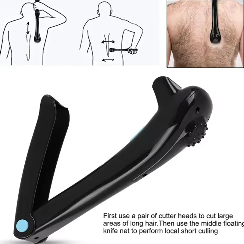 High Quality Folding Back Shaver For Men Body Groomer Trimmer Back Hair Removal Razor Leg Long Handle Safety Razor Shaving