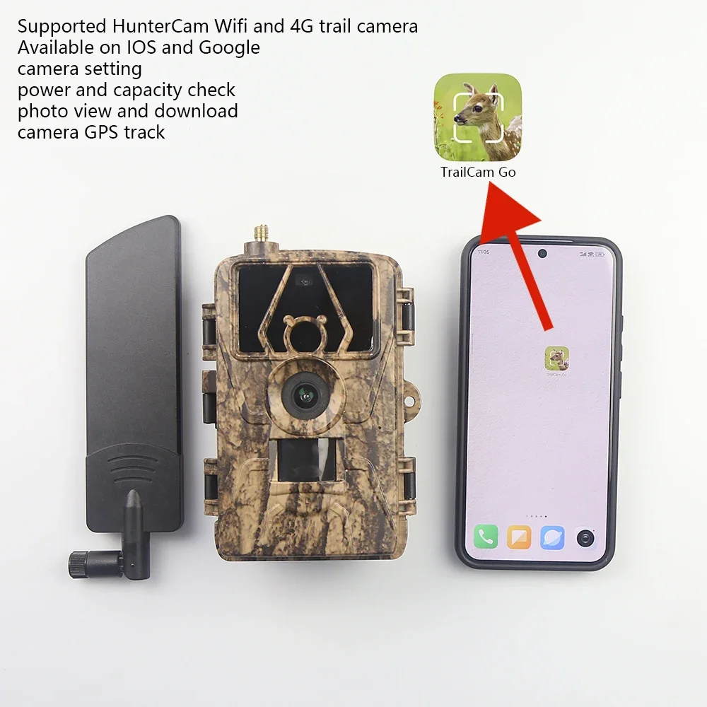 4G LIVE Trail Camera APP Control IR Night Vision Hunting Trap HD Camera 60MP 8K with SIM Card Cellular Mobile Wildlife Cam