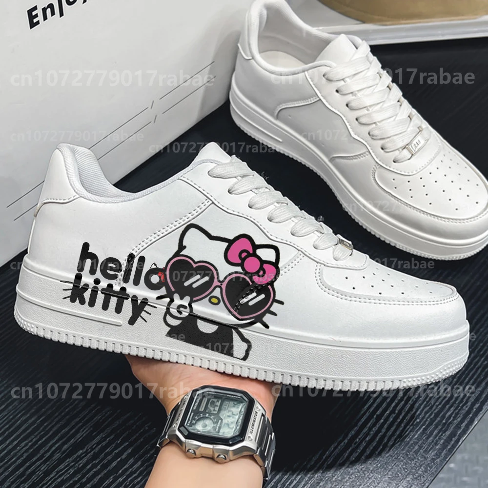 Sapatilhas de plataforma Hello Kitty para mulheres, sapatos casuais, moda masculina, sapatos de kateboarding, grafite 3D, estudante presente