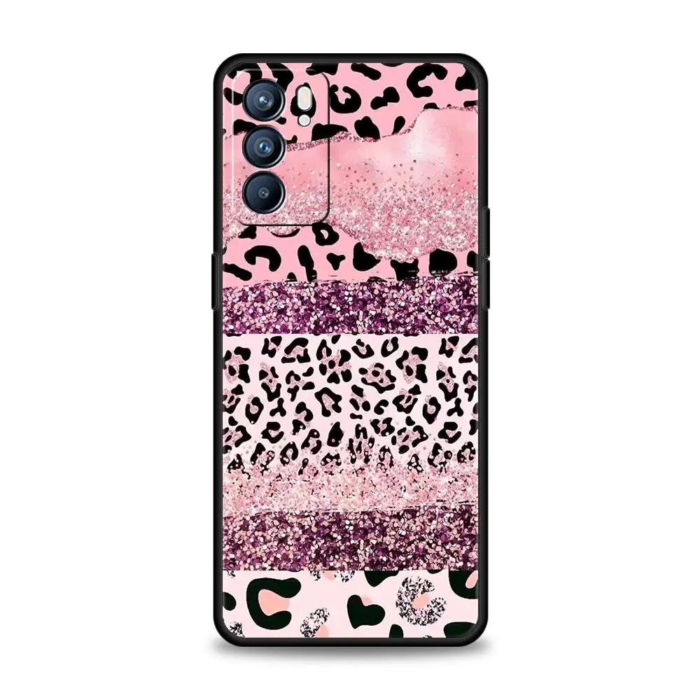 Luipaardprint Telefoon Case Voor Oppo Reno13 Reno12 Reno11 F Reno10 Pro A54 5G Vinden X5 A53 A52 A9 A57 A78 4G A79 A80 A98 Cover