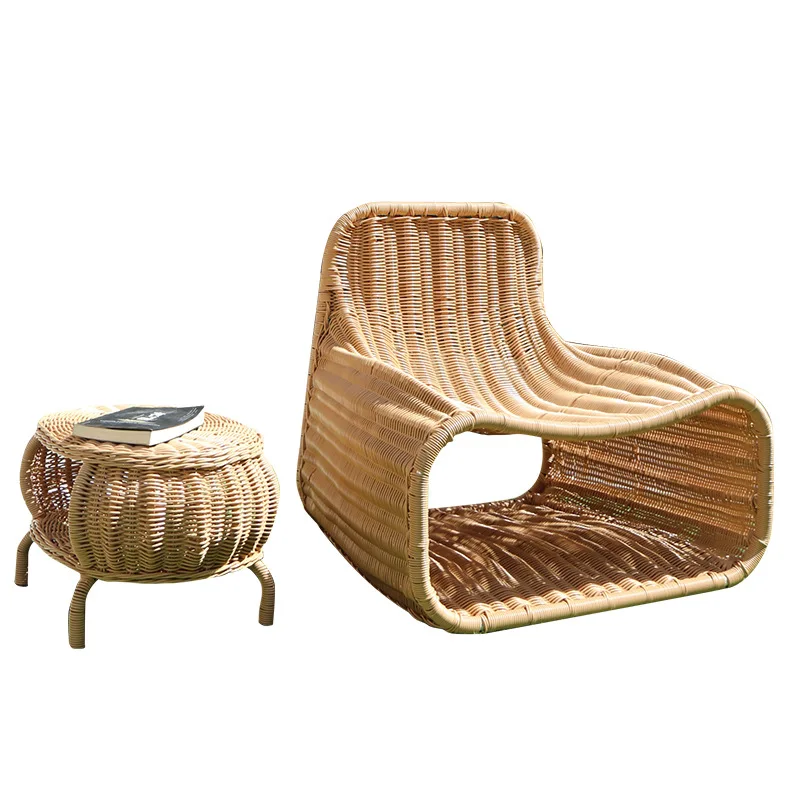 

Balcony rattan sofa, Nordic outdoor courtyard, casual single outdoor sofa