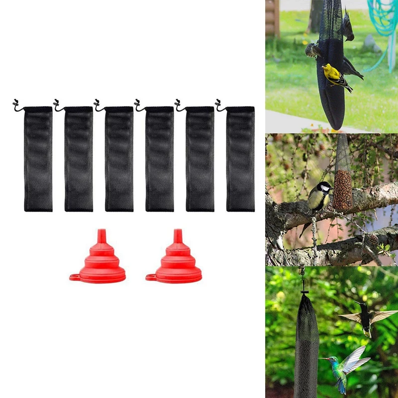 Bird Feeders Hanging Type Outdoor Bird Feeder Bag Encryption Net Bag Hanging Feeders Viewing Window For Garden Decor