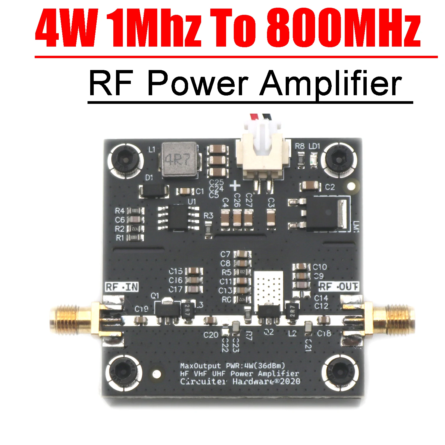 1Mhz To 800mhz 4W VHF UHF RF Power Amplifier 36DB FOR Ham Radio HF AM FM Transmitter Walkie Talkie ShortWave 868M 915MHZ 433MHZ