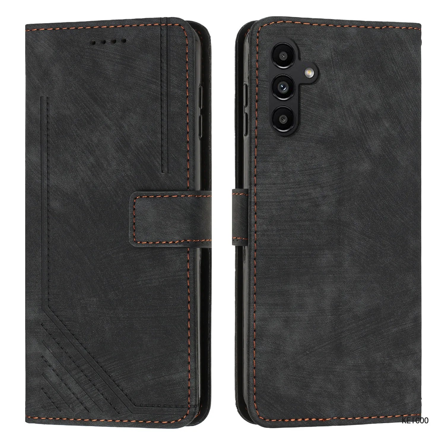 Phone Cover for Samsung Galaxy S23 FE S23FE SM-S711B SM-S711U Fashion Skin Feel Line Leather Case Simplicity Anti-fall Shell