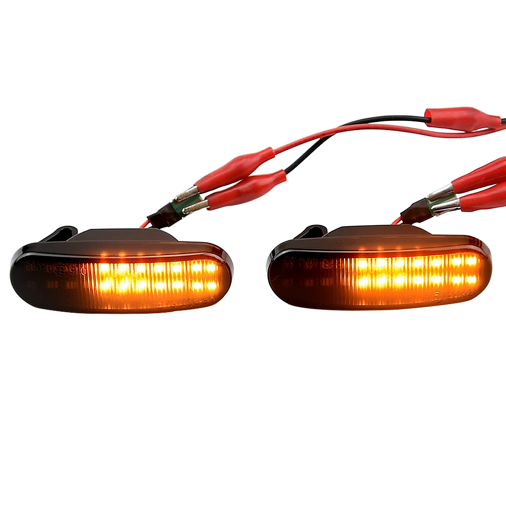 

2Pcs For Fiat Panda 169 Grande Punto Evo Doblo Fiorino Linea Idea Dynamic LED Turn Signal Side Marker Light Repeater Lamp