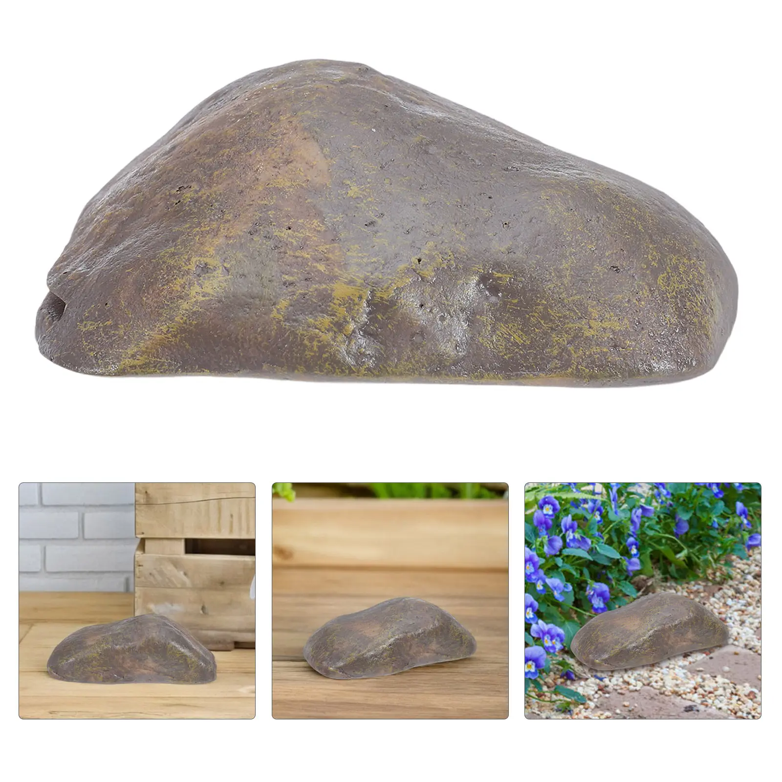 Outdoor Resin Key Hider Fake Stone Rock Security Box Hidden Key Safe Outside Decorative Storage Lock Box Garden