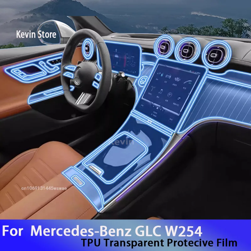 For Mercedes-Benz GLC W254（2023）Car GPS Navigation Protective LCD  TPU Screen Protector Anti-Scratch Film Fitting PPF 