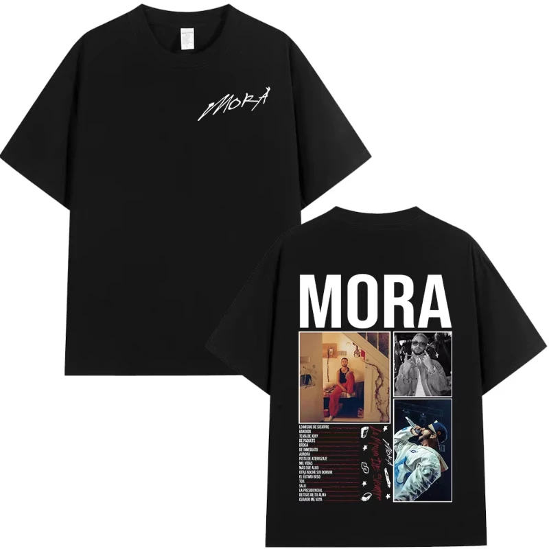 تي شيرت Mora Lo Mismo De Siempre 2025 ألبوم Merch تي شيرت للرجال والنساء ملابس قطنية صيفية مريحة بأكمام قصيرة تي شيرت كبير الحجم