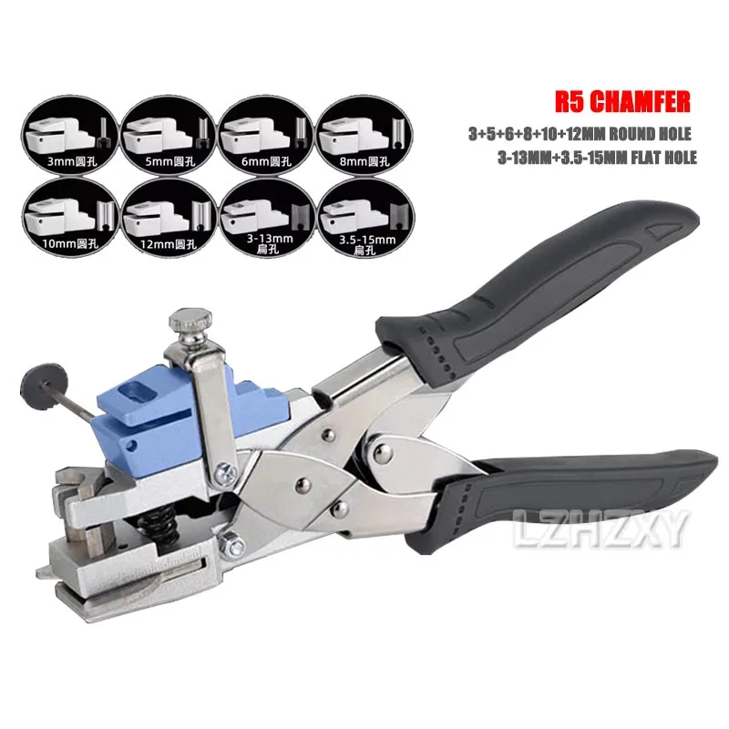 

Handhold Round Hole Punch 3mm-12mm Puncher Plier Tools Credit Photo Paper Card Corner Hand Tool for Plastic Paper Edge Banding