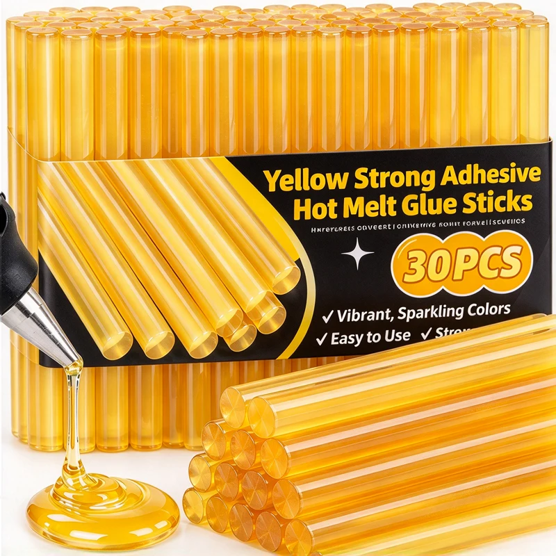 20/1pcs Yellow Translucent Hot Melt Glue Sticks Strong Adhesive Glue Stick High Viscosity Handmade DIY Craft Repair Kits Tools
