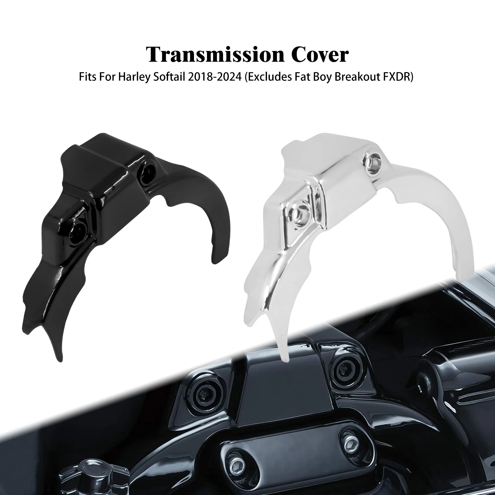 

Motorcycle Transmission Cover Metal Trim For Harley Softail Low Riders Heritage Street Bob Slim Deluxe Fat Bob FXBB FLSB 2018-24