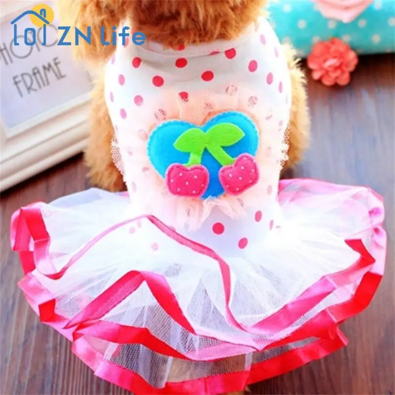 Small Dog Skirt Appropriate Shoulder Width Comfortable Cotton Material Princess Style Dog Dress Pet Dress Clothes For Pets