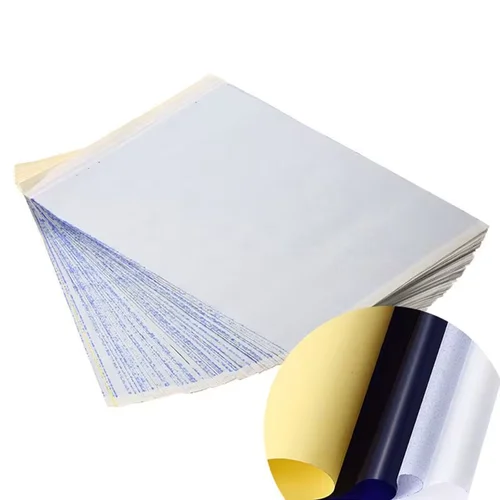 Imagen 2 del producto 100 Uds. Papel de transferencia de tatuajes de espíritu tamaño A4 papel de plantilla de fotocopiadora térmica de mano libre para tatuadores