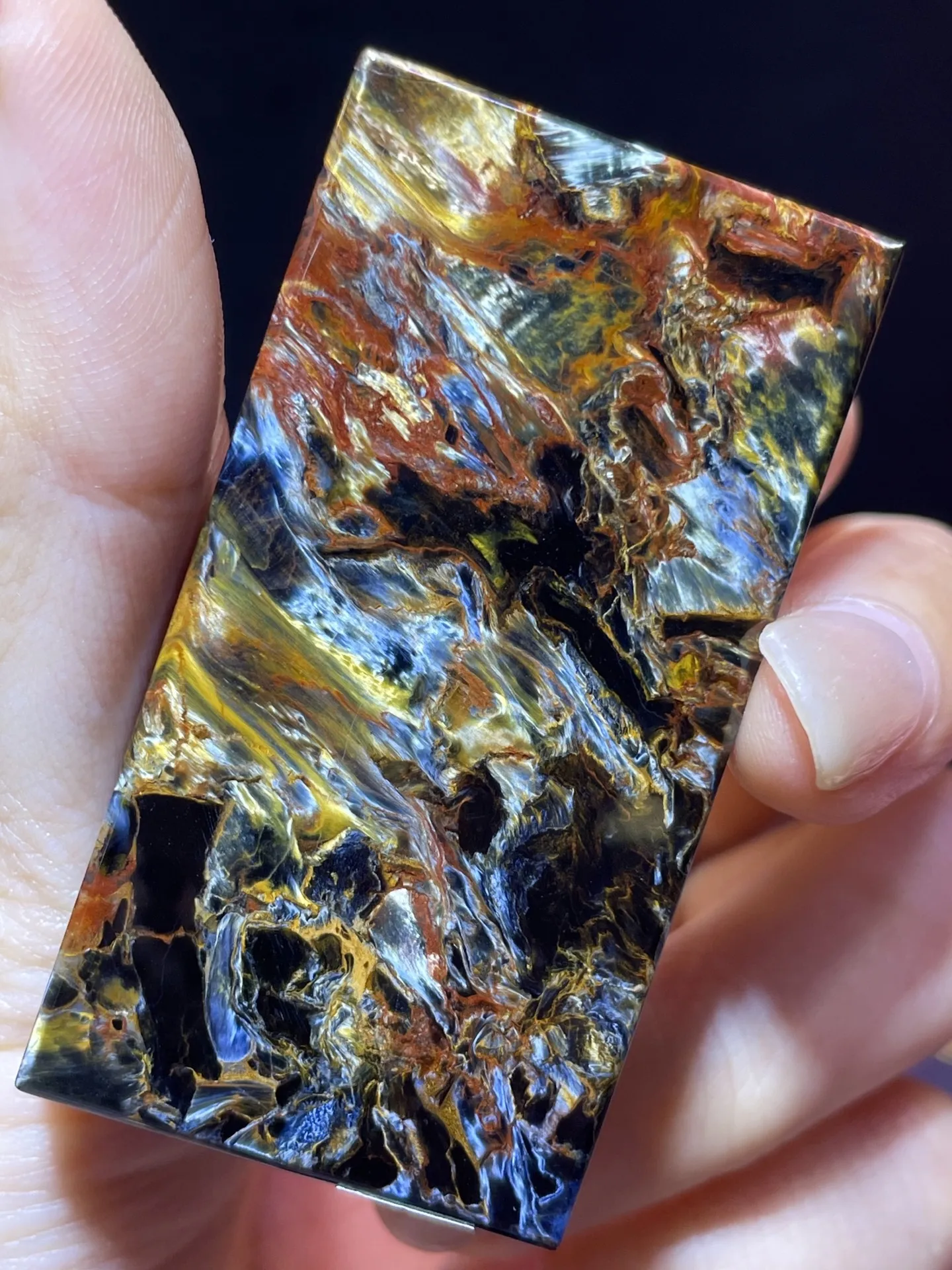 

Натуральный синий желтый кулон из питерсита 58,6/31,2/5 мм для женщин и мужчин, ожерелье из питерсита Намибия, ювелирные изделия AAAAAA