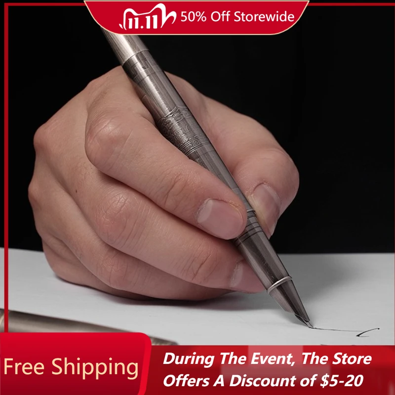 

Дешевая распродажа, перьевая ручка из матового металла WINGSUNG из нержавеющей стали 0,38EF, гладкий дизайн для письма, школьные канцелярские принадлежности, должен иметь подарок