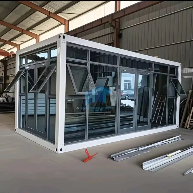 وحدات حديثة 20ft زجاج مصغر جاهز للمكتب المحمول طقم جاهز للمقصورة حاوية منزلية لاستخدام غرفة النوم