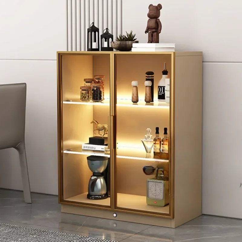 Luxury Whiskey Display Mobile Modern Furniture Wine Cabinet Living Room Rack Nightclub Bar Storage Column Vitrina Vinegar Buffet