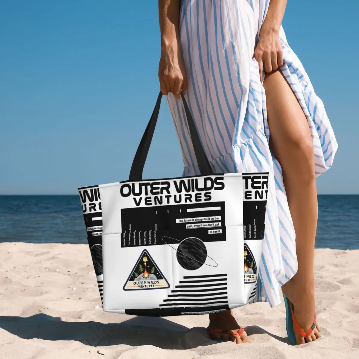 

NASA-Inspired Outer Wilds Ventures Beach Tote Bag Sport Gym Yoga Duffle Large Tote Bag Women Travel Bag Fitness bag