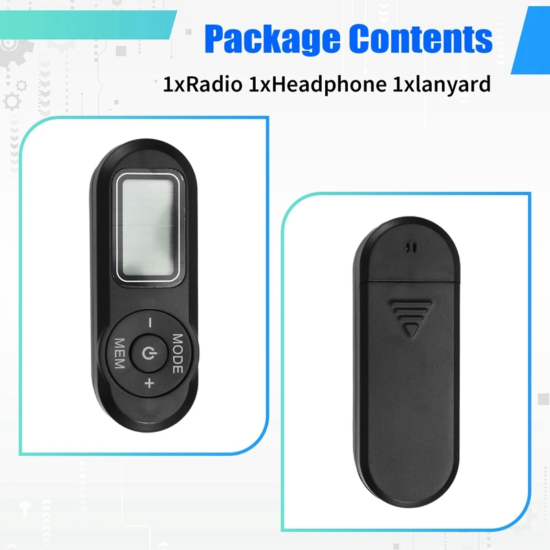 【Superdeals】راديو FM صغير محمول، جهاز استقبال راديو الجيب مع سماعة أذن راديو ستيريو FM Bass للمشي والجري والركض