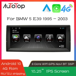 AUTOTOP ์ฐจ๋์ฉ ๋ฉํฐ๋ฏธ๋์ด ํ๋ ์ด์ด, ์๋๋ก์ด๋ 10 ์นดํ๋ ์ด, BMW 5 E39 1995-2003, 2 Din ์คํ ๋ผ๋์ค RDS DSP GPS ๋ค๋น๊ฒ์ด์
, BT Wifi, 10.25 ์ธ์น