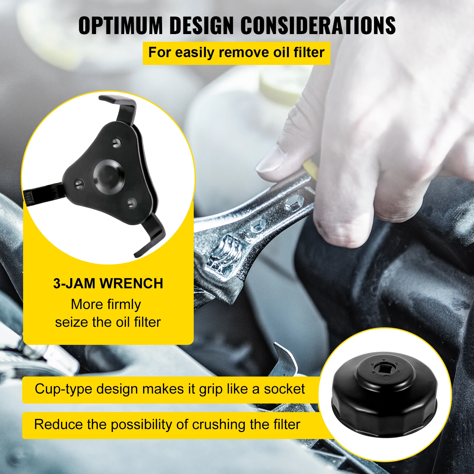 SucceBuy 30 Pcs Oil Filter Socket Set Car Removal Wrench Caps Fluted Cups Socket Remover Tools Fit for Ford BMW AUDI Repairing