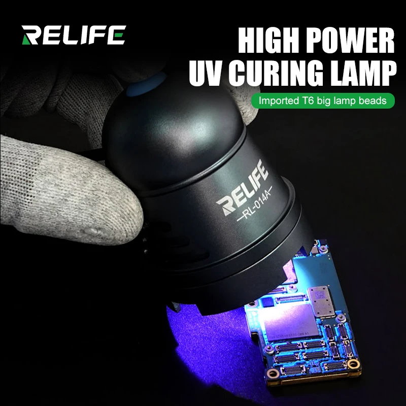 RELIFE-Lámpara de curado UV inteligente, luz de curado rápido de aceite verde para placa base de teléfono móvil, lámpara de reparación de pegamento