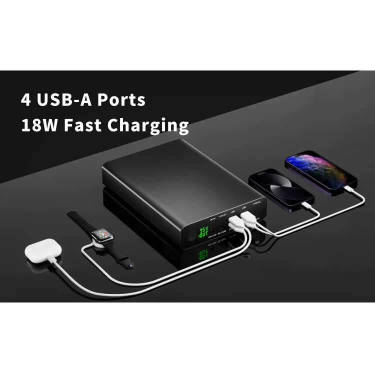 Wholesale Portable Charger AC Power Bank 110V Battery Pack 60000mah PowerBank for Laptop Drone pad Phone Outdoor Camping