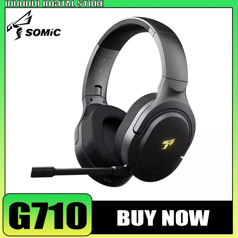 Somic G710 Wireless Headphones Three Mode Low Delay FPS Gaming Headset Long Standby AI Noise Reduction PC Gamer Accessories Gift