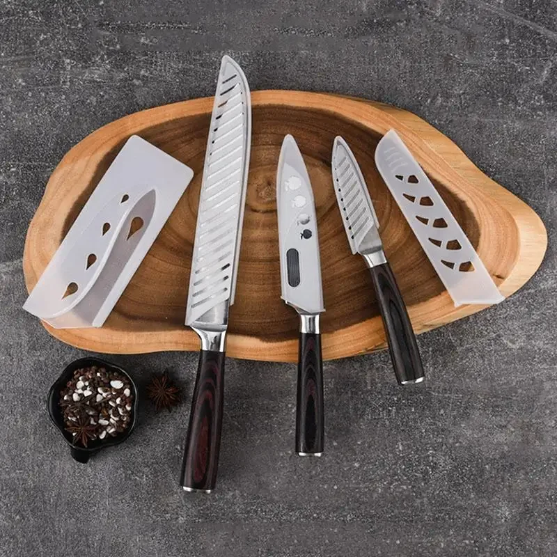 Transparent White Plastic Kitchen Knife Blade Protector Knife Cases Protective Cover Eco-Friendly Material Kitchen Accessories