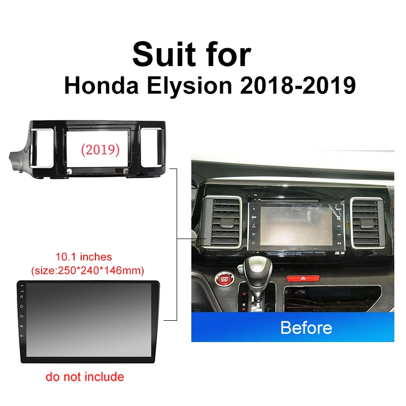 For Honda Elysion 2018 2019  Android Car Radio Installation Fascia Frame Multimedia Player Panel Dash Mount Kit