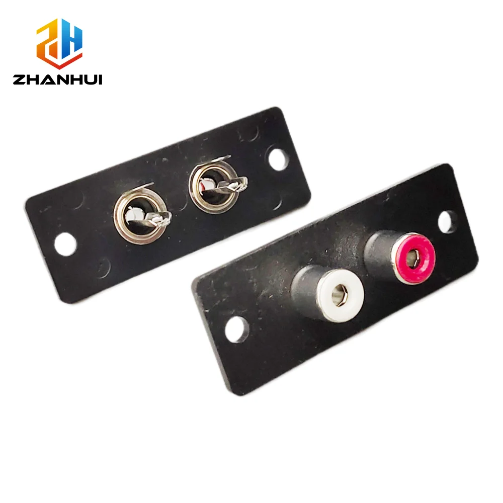 2/5Pcs 2-Way RCA Female Jack Wall Panel Plate - Phono Chassis Socket for Audio/AV System Input Terminals