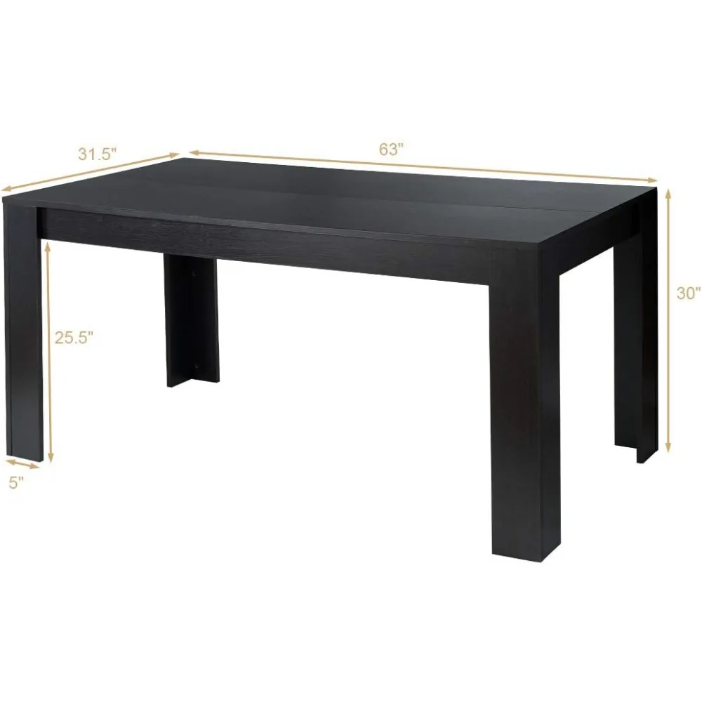 Mesa de jantar para 6, mesa retangular de madeira, 63 "l x 31,5" l x 30 "h grande mesa central de fazenda, móveis para casa mesas de cozinha