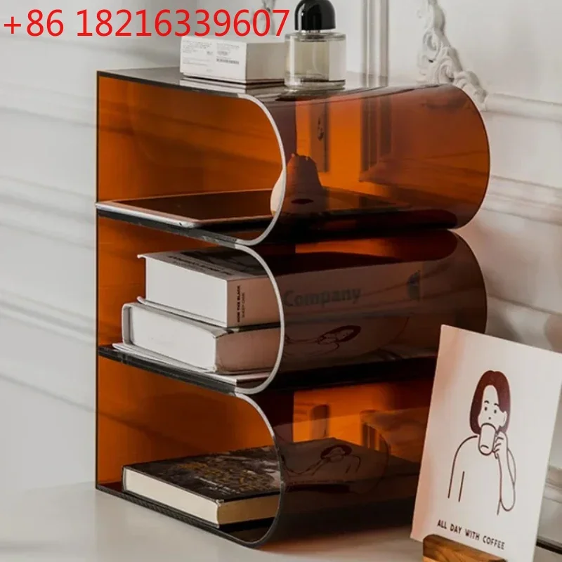 YAO Bookshelf Creative Floor Magazine Rack Nordic Desktop Books and Newspapers Storage Shelf Spice Organizer Wall Shelf
