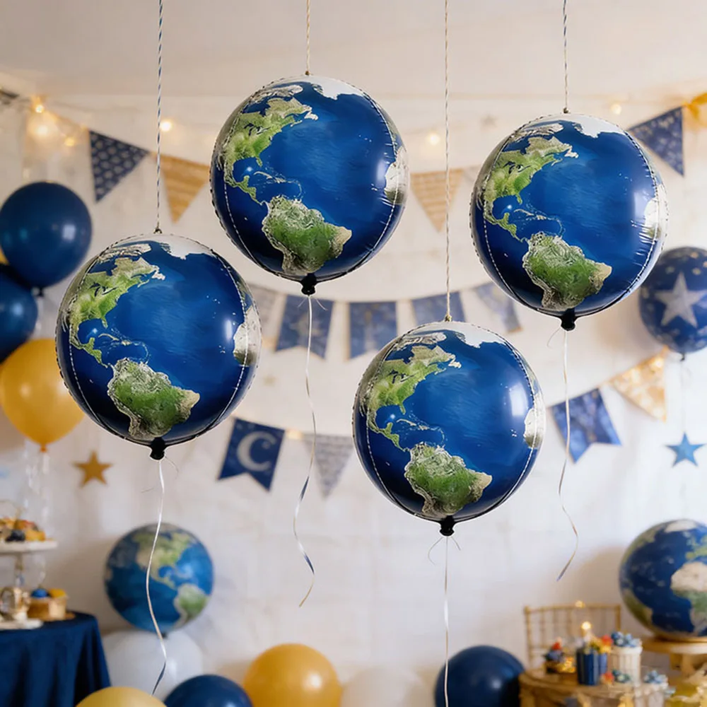 4 Stück 22-Zoll-Globusballons, 4D-Weltkartenballons, Erddag-Dekorationen, Reise-Geburtstagsparty-Zubehör für Reisen rund um die Welt – Detail 5