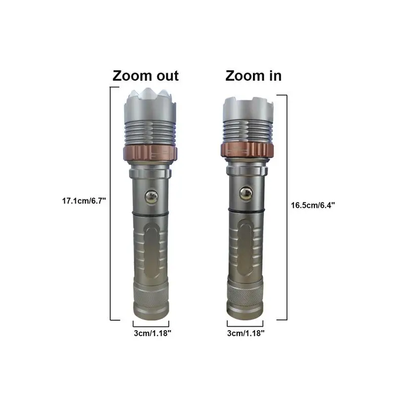 2 حزمة مصباح يدوي LED قابل لإعادة الشحن 5 أوضاع شعلة زوومابلي مع بطارية وشاحن للمشي لمسافات طويلة والتخييم للاستخدام في الهواء الطلق #2