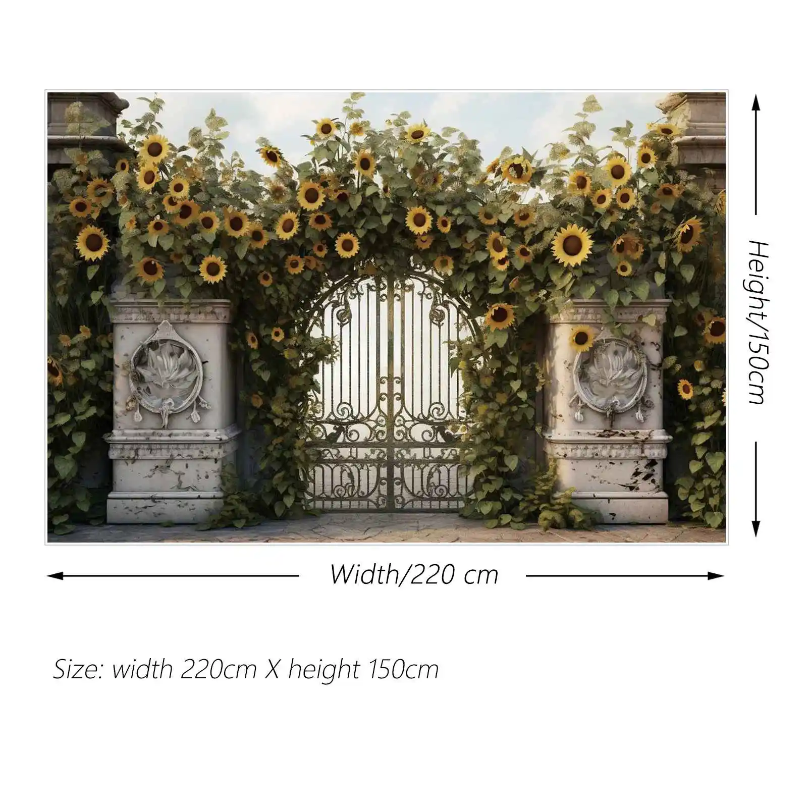 Фон MOON.QG подсолнухи мраморная текстура забор Арка Дверь ворота украшения день рождения Женская фотостенка фотобудка