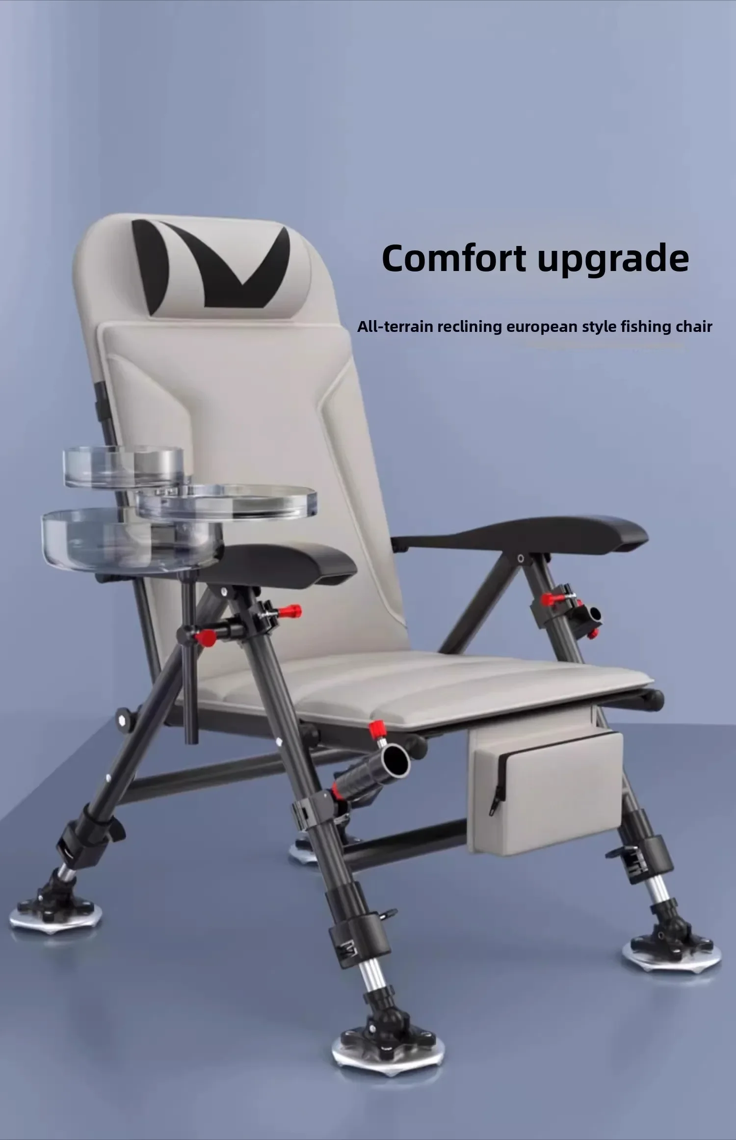 

Fishing chair all-terrain European fishing chair folding portable multi-function reclining table fishing small seat stool